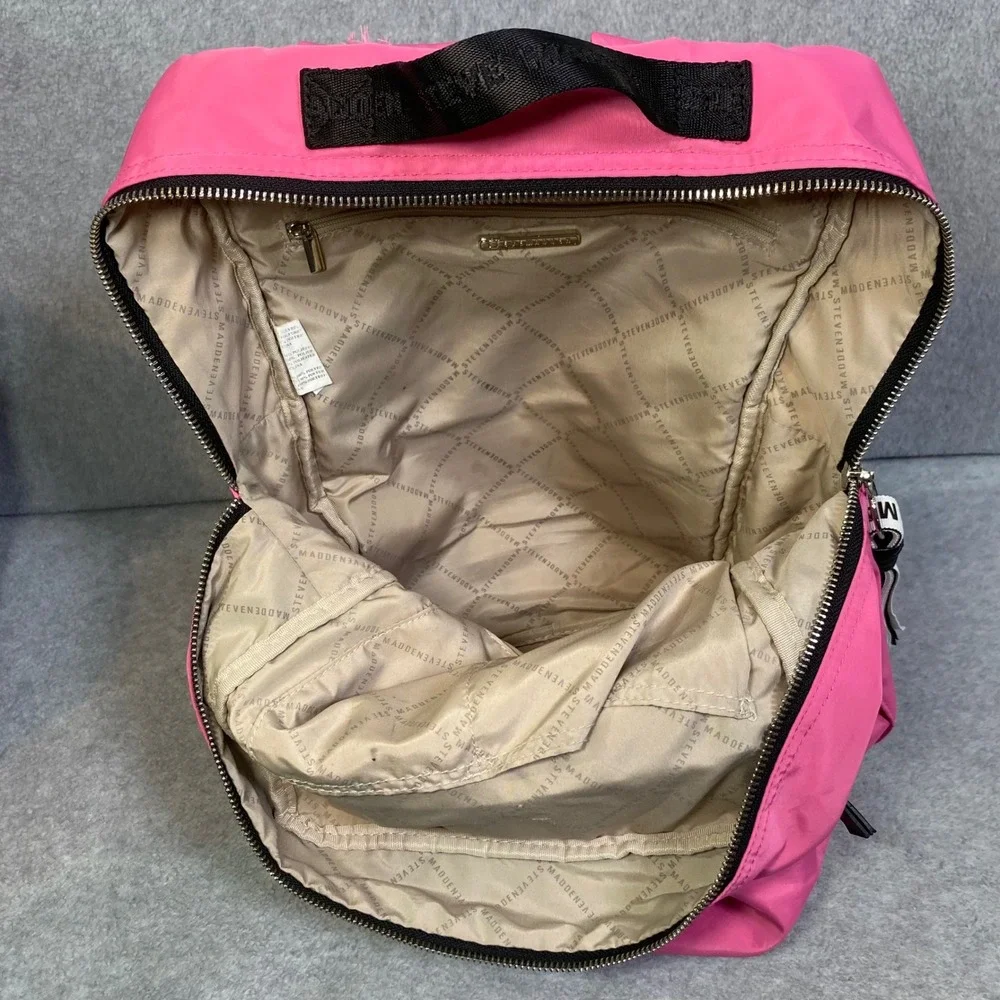 Steve Madden Backpack Women's Medium Pink Nylon Lightweight Logo Flaw Fair